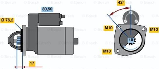 BOSCH 0 001 107 027 - Starteris adetalas.lv