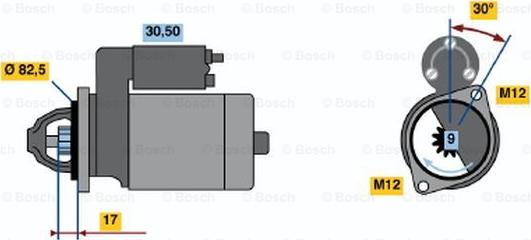 BOSCH 0 001 107 073 - Starteris adetalas.lv