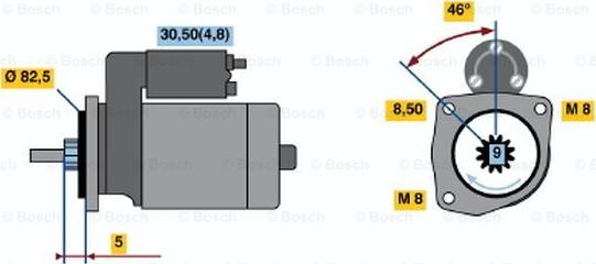 BOSCH 0 001 107 105 - Starteris adetalas.lv