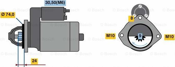 BOSCH 0 001 115 040 - Starteris adetalas.lv