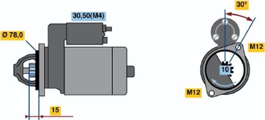 BOSCH 0 001 110 054 - Starteris adetalas.lv