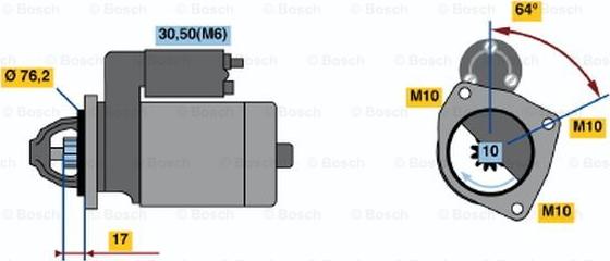 BOSCH 0 001 110 065 - Starteris adetalas.lv