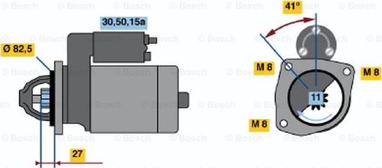 BOSCH 0 001 110 083 - Starteris adetalas.lv