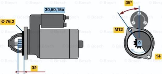 BOSCH 0 001 110 029 - Starteris adetalas.lv