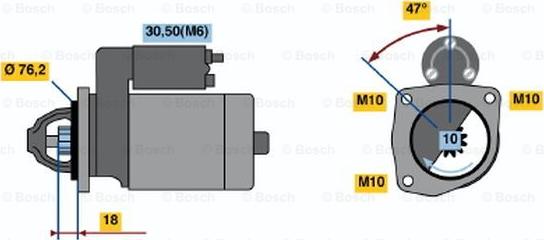 BOSCH 0 001 110 104 - Starteris adetalas.lv