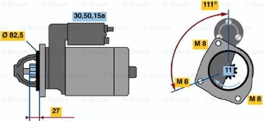 BOSCH 0 001 110 108 - Starteris adetalas.lv