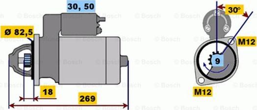 BOSCH 0 001 110 126 - Starteris adetalas.lv