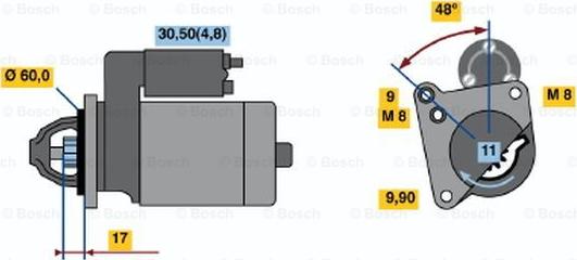 BOSCH 0 001 138 003 - Starteris adetalas.lv