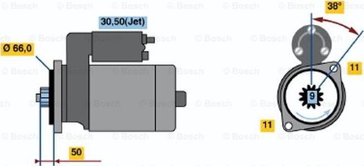 BOSCH 0 001 124 022 - Starteris adetalas.lv