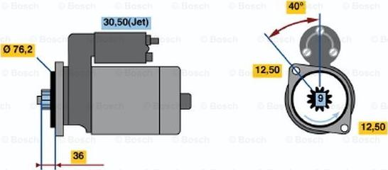 BOSCH 0 001 121 006 - Starteris adetalas.lv