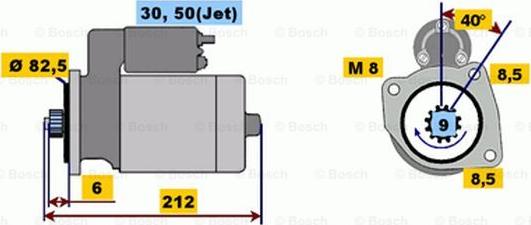 BOSCH 0 001 121 001 - Starteris adetalas.lv