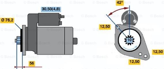 BOSCH 0 001 123 012 - Starteris adetalas.lv