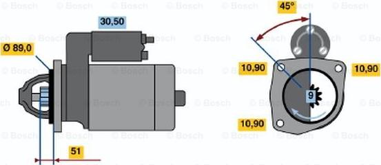 BOSCH 0 986 011 130 - Starteris adetalas.lv