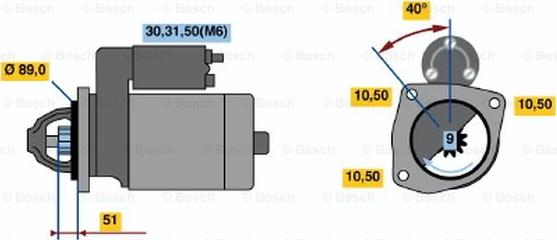 BOSCH 0 001 368 045 - Starteris adetalas.lv