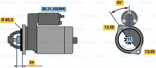 BOSCH 0 001 368 046 - Starteris adetalas.lv