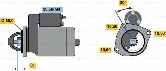 BOSCH 0 001 368 056 - Starteris adetalas.lv