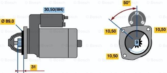 BOSCH 0 001 368 001 - Starteris adetalas.lv