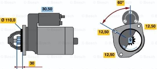 BOSCH 0 001 368 019 - Starteris adetalas.lv