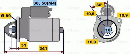 BOSCH 0 001 368 016 - Starteris adetalas.lv