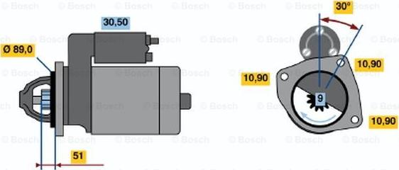 BOSCH 0 986 012 950 - Starteris adetalas.lv