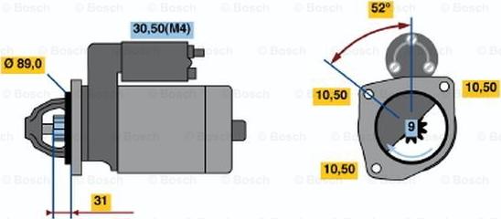 BOSCH 0 001 364 301 - Starteris adetalas.lv