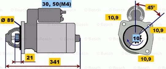 BOSCH 0 001 367 063 - Starteris adetalas.lv