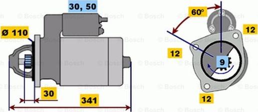 BOSCH 0 001 367 082 - Starteris adetalas.lv