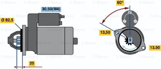 BOSCH 0 001 314 017 - Starteris adetalas.lv