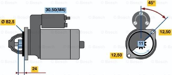 BOSCH 0 001 315 002 - Starteris adetalas.lv