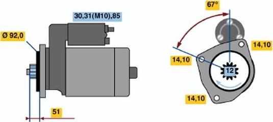 BOSCH 0001330017 - Starteris adetalas.lv