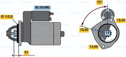 BOSCH 0 001 372 007 - Starteris adetalas.lv