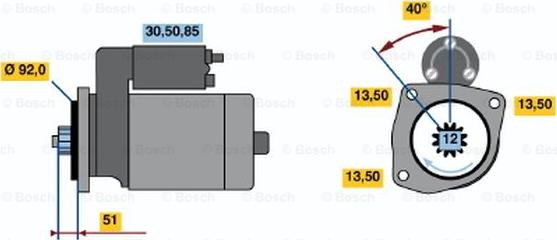 BOSCH 0 001 241 005 - Starteris adetalas.lv