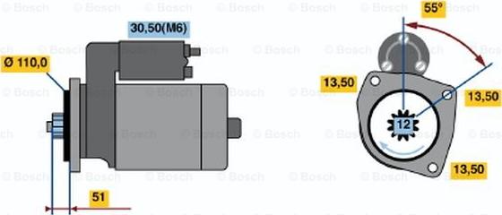 BOSCH 0 001 241 014 - Starteris adetalas.lv