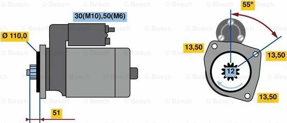 BOSCH 0 001 261 004 - Starteris adetalas.lv