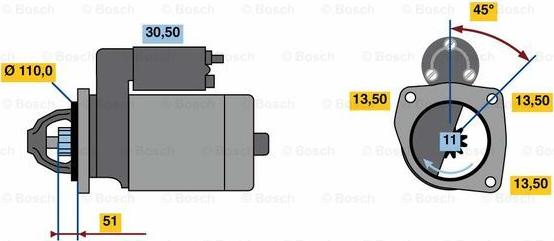 BOSCH 0 001 263 004 - Starteris adetalas.lv