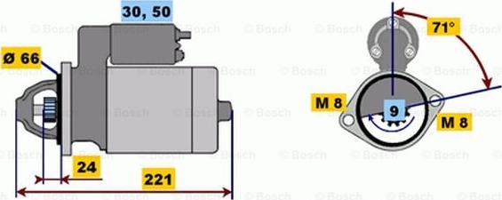 BOSCH 0 001 208 507 - Starteris adetalas.lv