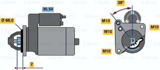 BOSCH 0 001 208 517 - Starteris adetalas.lv