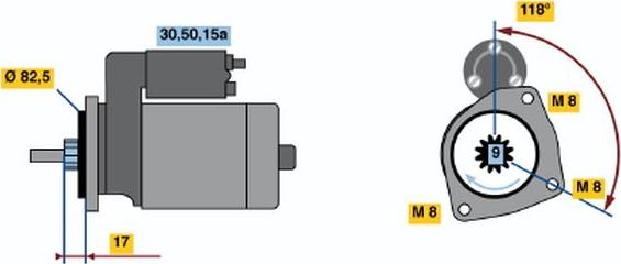 BOSCH 0 001 208 712 - Starteris adetalas.lv