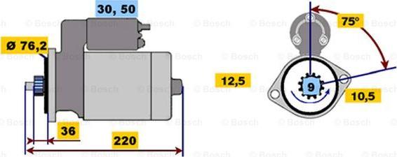 BOSCH 0 001 211 992 - Starteris adetalas.lv