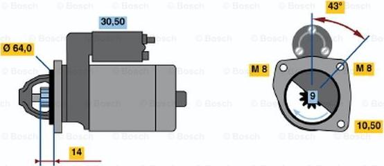 BOSCH 0 001 211 536 - Starteris adetalas.lv