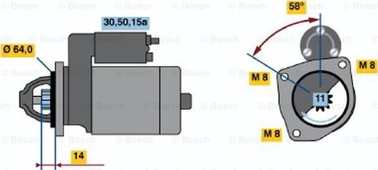 BOSCH 0 001 211 246 - Starteris adetalas.lv