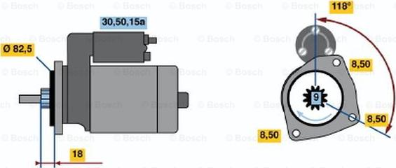 BOSCH 0 986 010 350 - Starteris adetalas.lv