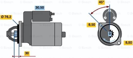 BOSCH 0 001 211 225 - Starteris adetalas.lv