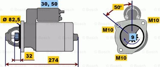 BOSCH 0 001 218 141 - Starteris adetalas.lv