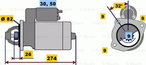 BOSCH 0 001 218 164 - Starteris adetalas.lv