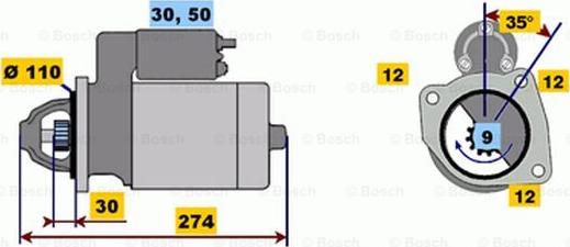 BOSCH 0 001 218 163 - Starteris adetalas.lv