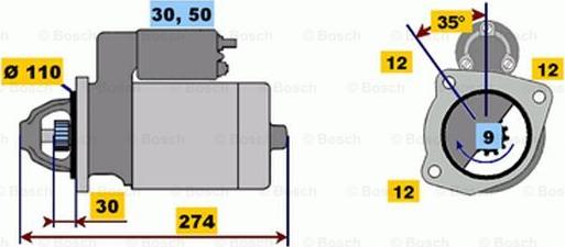 BOSCH 0 001 218 103 - Starteris adetalas.lv