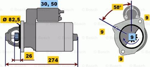 BOSCH 0 001 218 102 - Starteris adetalas.lv