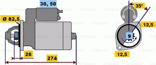 BOSCH 0 001 218 119 - Starteris adetalas.lv