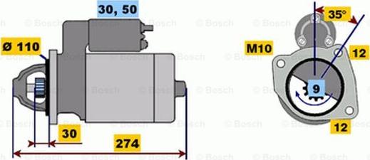 BOSCH 0 001 218 174 - Starteris adetalas.lv